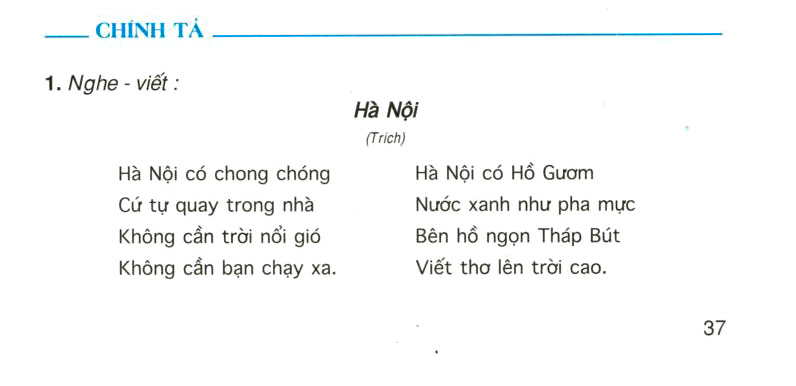Chính tả: Nghe - Viết: Hà Nội Ôn tập về quy tắc viết hoa (Viết tên người, tên địa lí Việt Nam)